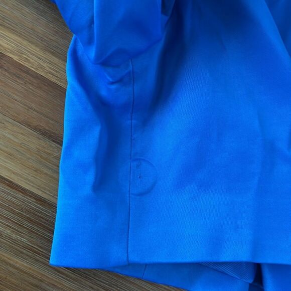 NWOT Zara Bloggers Favorite Satin Cropped Blazer Royal Blue Size M - Picture 6 of 11